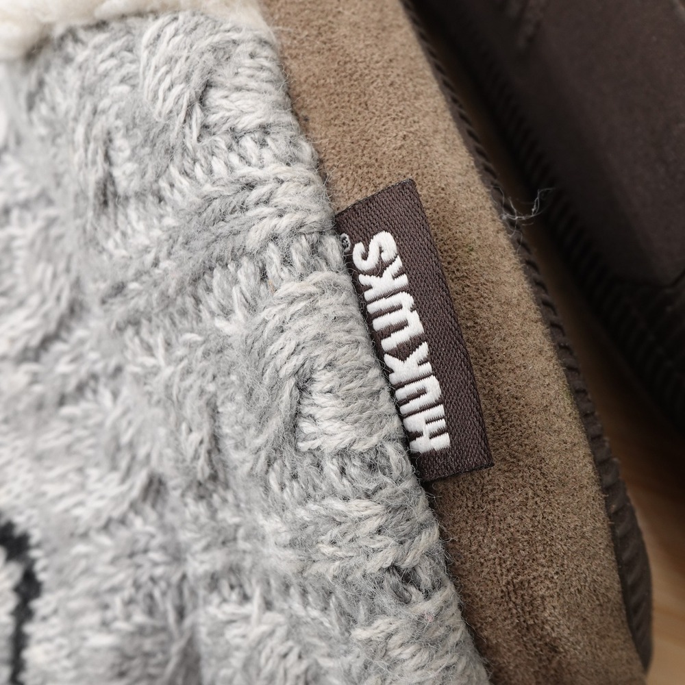 Muk Luks Womens Medium 7-8 Grey Cable Knit Sheep Slipper Boots Cozy Warm - Picture 6 of 9